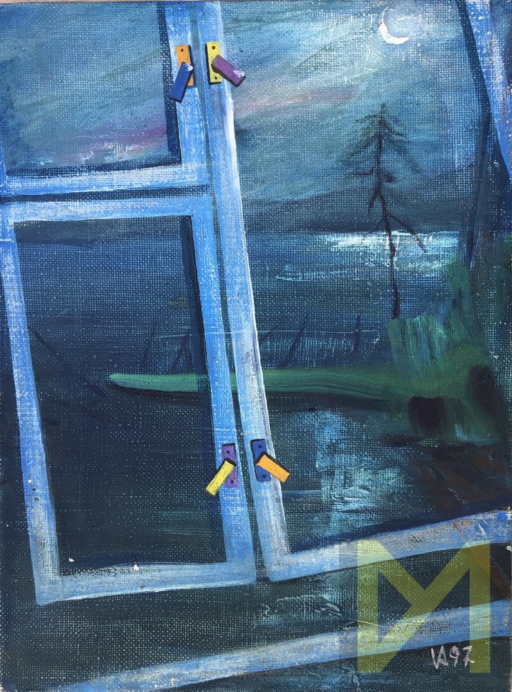 «Siberia en la ventana»(30х40, lienzo/acrilico, 300 еuro)