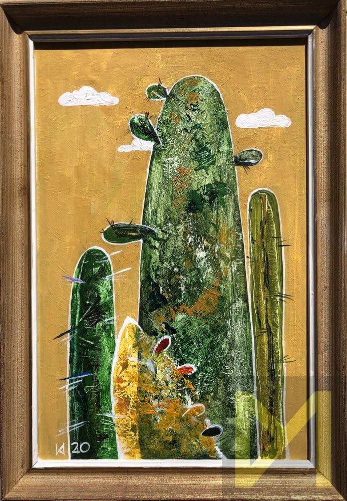 «Cactus para caminar «(45х30, lienzo/acrilico, 200 еuro)